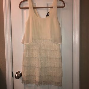 Sheer & fringe dress